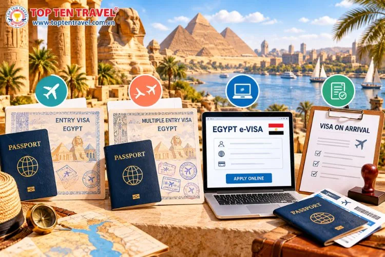 Các loại visa Ai Cập phổ biến dành cho du khách khi nhập cảnh và tham quan