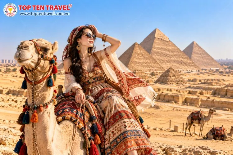 Váy thổ cẩm, khăn choàng và phụ kiện thủ công tạo nên phong cách bohemian ấn tượng