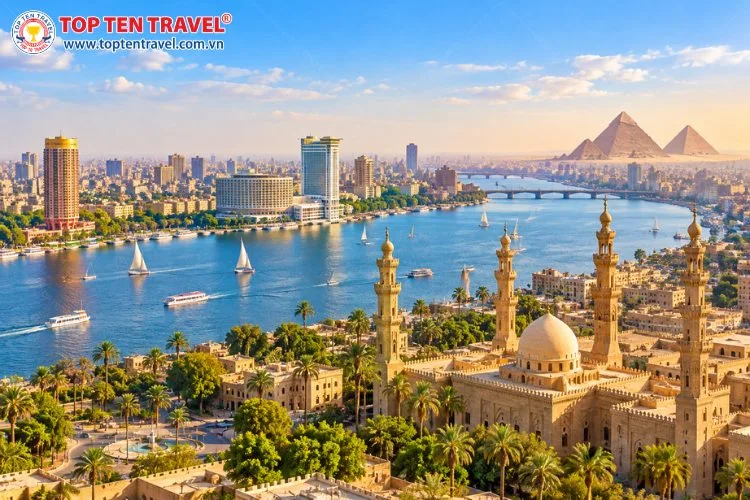 Cairo là thủ đô sôi động của Ai Cập, nổi bật với những công trình lịch sử và cảnh quan ven sông Nile