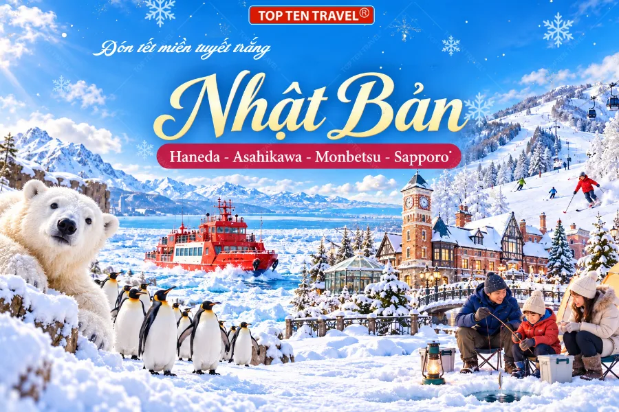 Tour Nhật Bản Hokkaido Tết: Haneda - Asahikawa - Monbetsu - Sapporo