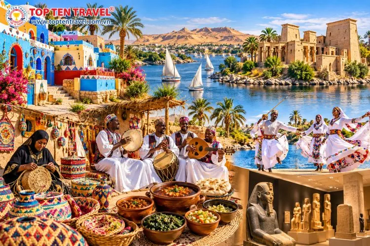 Khám phá nét đẹp văn hóa Nubia qua kiến trúc đầy màu sắc, âm nhạc, trang phục, ẩm thực và nghề thủ công truyền thống